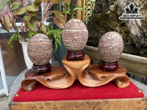 Tác Phẩm 3 Trứng Khủng Long Hóa Thạch Cao 41 Ngang 27 (cm) 7kg