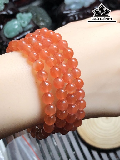 Chuỗi Đá Mã Não Nam Hồng 108 Hạt Đường Kính Hạt 7 (mm) 53g
