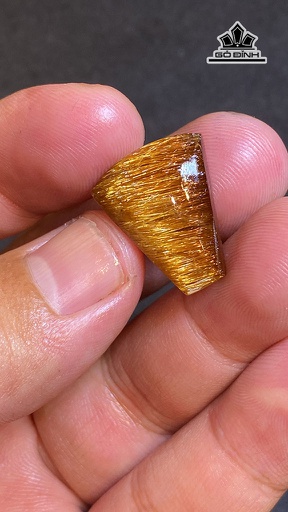Mặt Dây Chuyền Đá Thạch Anh Tóc Nâu Đồng Trục Mắt Mèo Cao 20 Ngang 16,6 Sâu 6,8 (mm) 3,2g