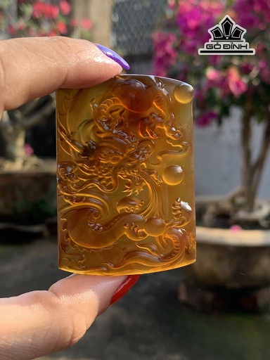 Rồng Đá Hổ Phách Cao 60 Ngang 41,6 Sâu 11 (mm) 21,6g