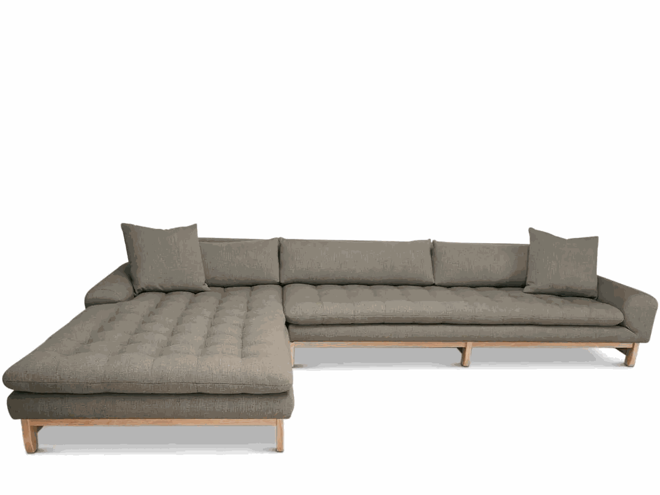 Mẫu sofa gỗ Sồi (Oak) với thiết kế hình chữ I thẳng quen thuộc mang đến sự hiện đại, tối giản cho không gian