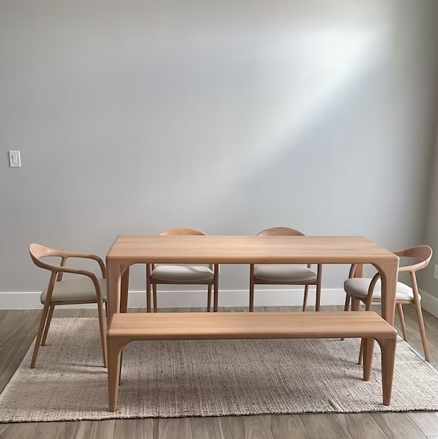 Bộ bàn ăn 6 ghế gỗ sồi (Oak) mang phong cách cổ điển