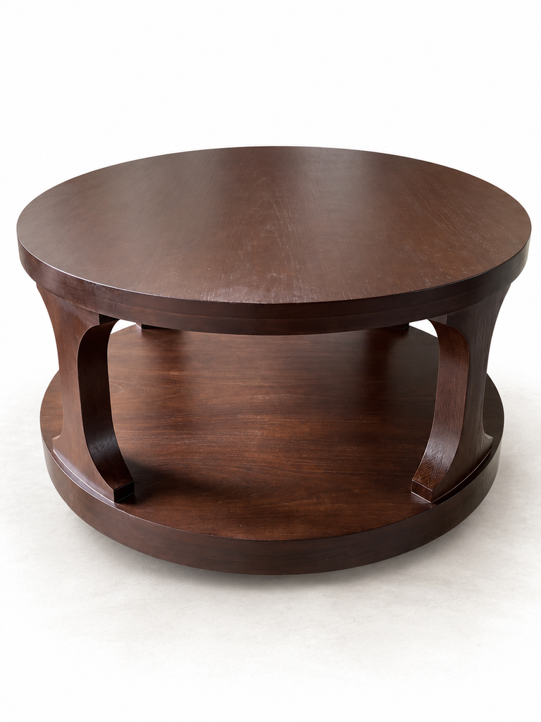 Bàn Trà Tròn Gỗ Sồi (Oak) Đường Kính 90 Cao 40 (cm)