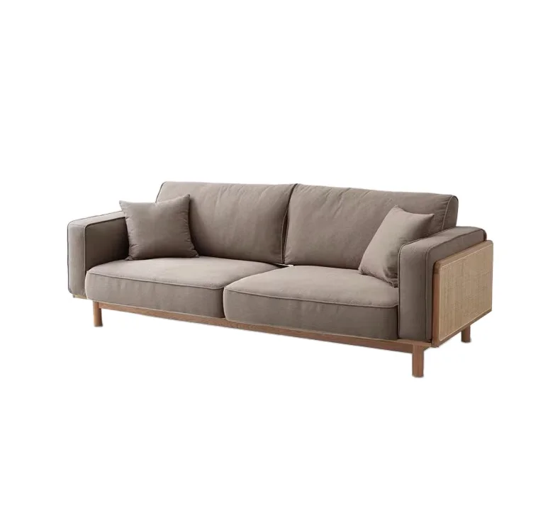 Ghế Sofa Kết Hợp Mây Gỗ Sồi (Oak) Dài 227 Sâu 85 Cao 80 (cm)