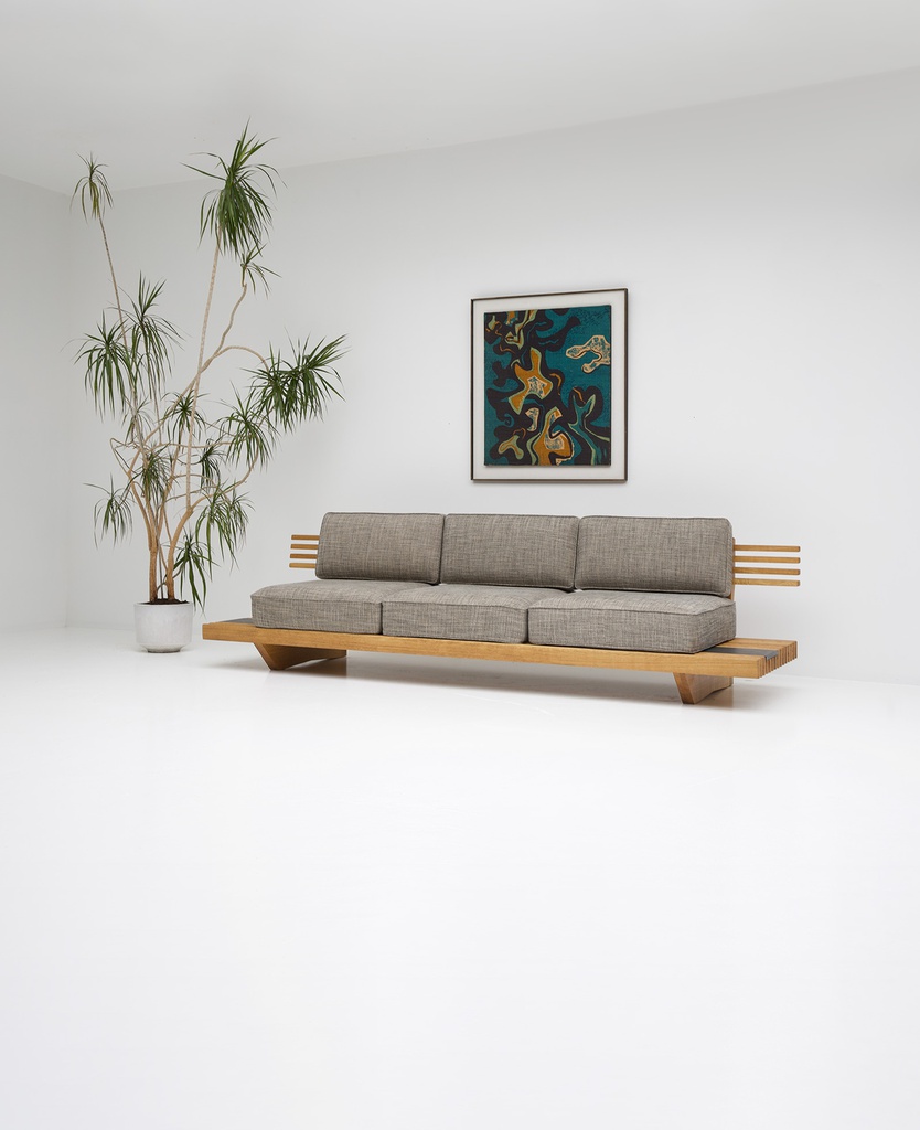 Ghế Sofa Gỗ Sồi (Oak) Cao 80 Rộng 253 Sâu 83 (cm)