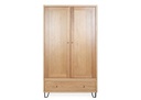 Tủ Quần Áo 2 Cánh Gỗ Sồi (Oak) Cao 176 Rộng 100 Sâu 55 (cm)