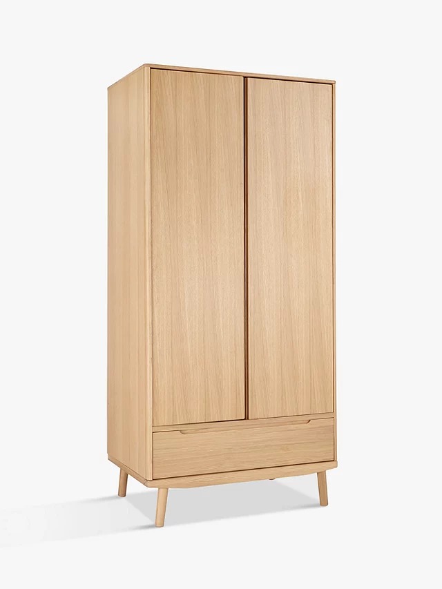 Tủ Quần Áo 2 Cánh Gỗ Sồi (Oak) Cao 200 Rộng 95 Sâu 60 (cm)