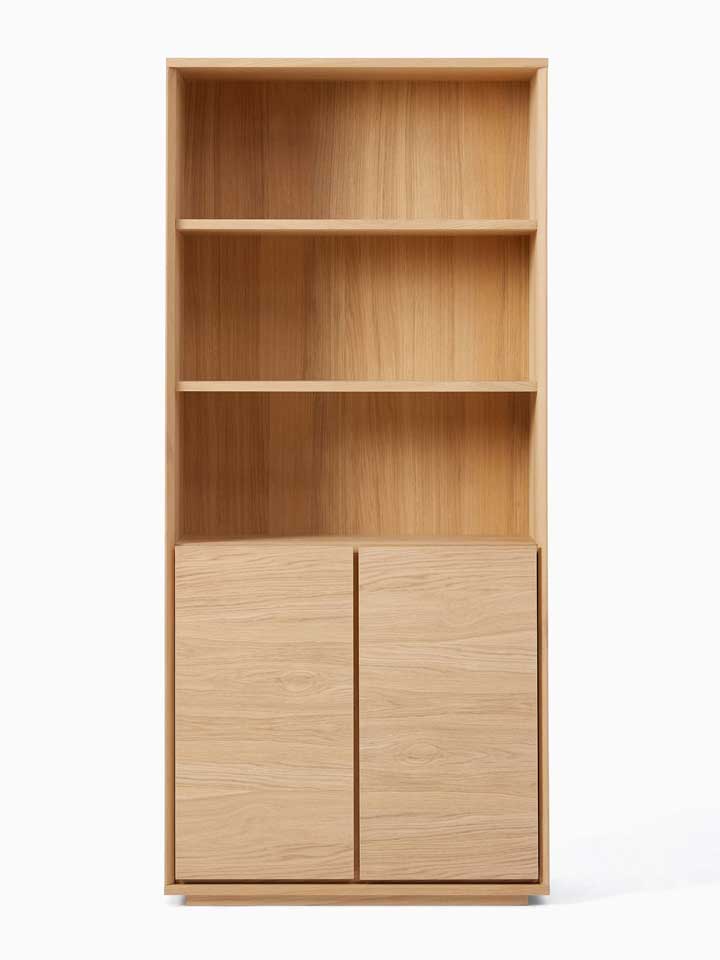 Tủ Sách Gỗ Sồi (Oak) Cao 200 Rộng 90 Sâu 45 (cm)