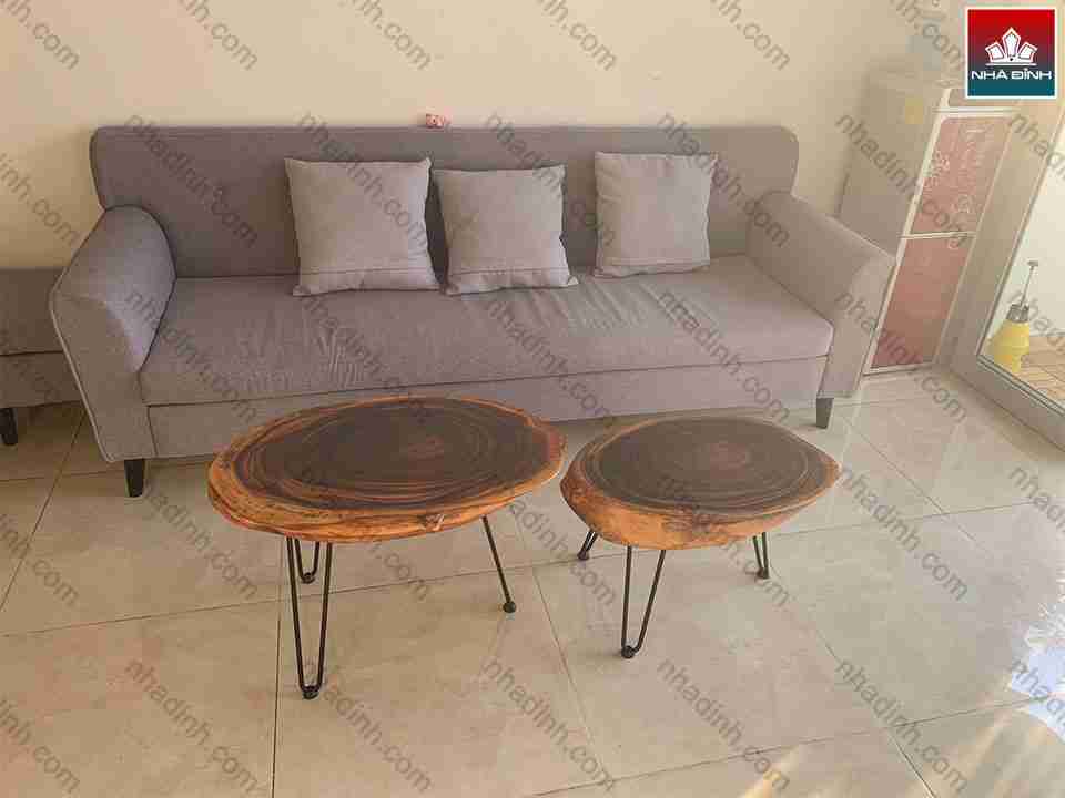 Bàn Sofa Gỗ Me Tây Nguyên Tấm Dài 70 rộng 40 (cm)