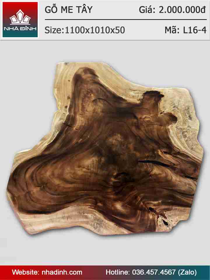 Mặt bàn gỗ Me Tây nguyên khối dài 1100 rộng 1010 dày 50 (mm)
