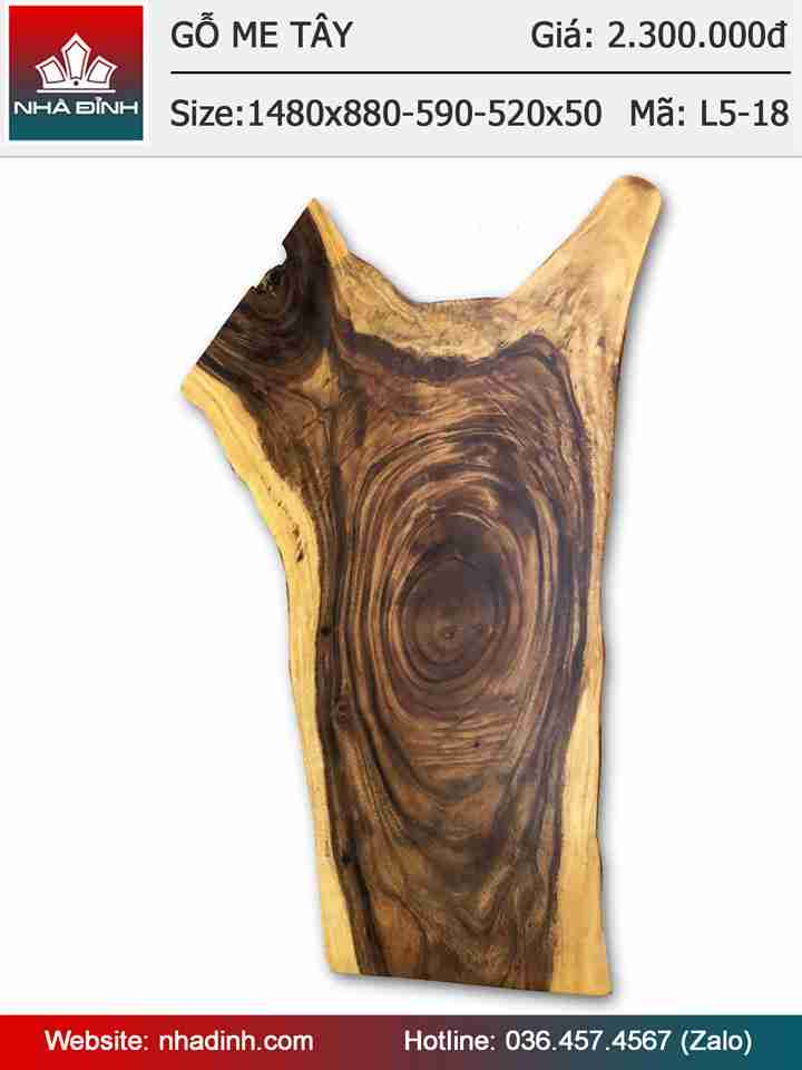 Mặt bàn gỗ Me Tây nguyên tấm dài 1m48 rộng 88-59-52 dày 5cm