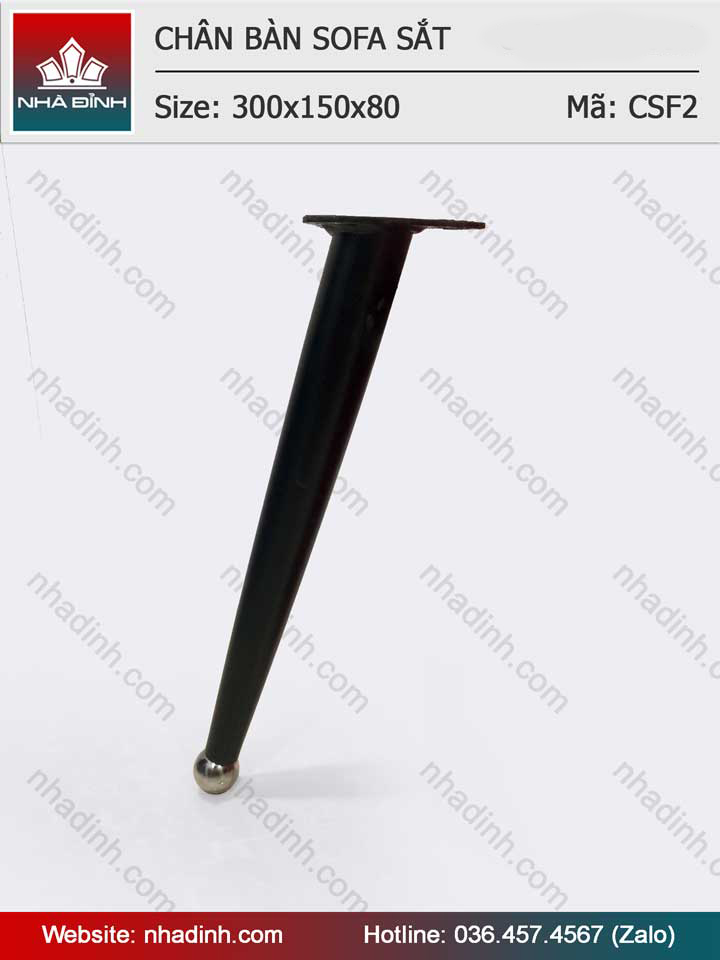Chân bàn Sofa bằng sắt tròn cao 30 rộng 15 sâu 8 (cm)