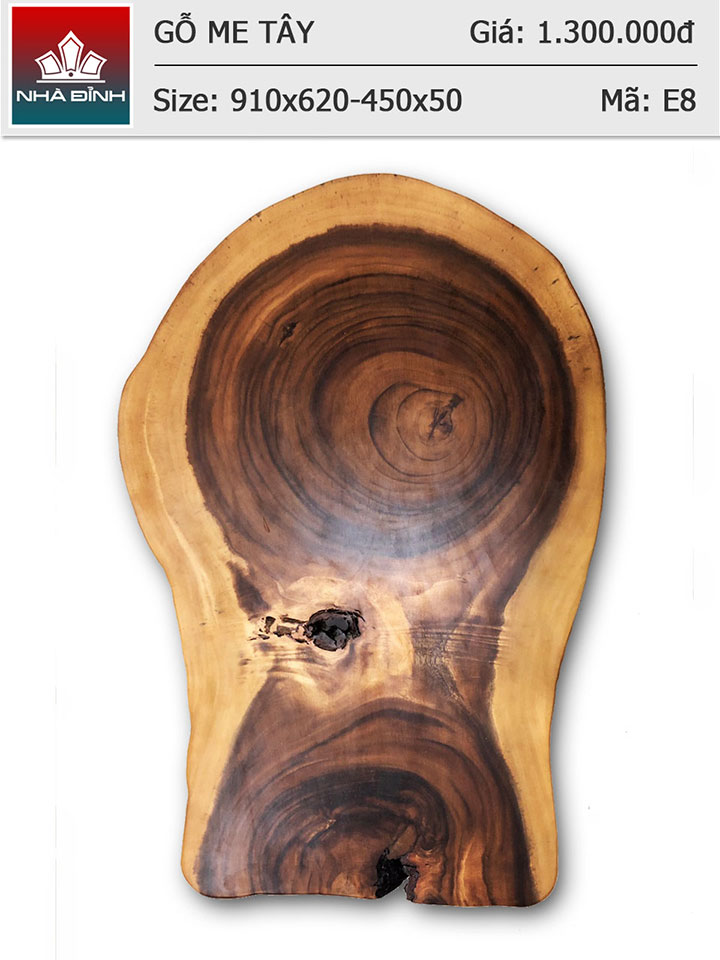 Mặt bàn gỗ Me Tây nguyên khối dài 91 rộng 62 - 45 dày 5 (cm)