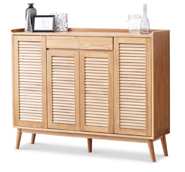 Tủ Giày Cánh Lá Sách Gỗ Sồi Rộng 140 Sâu 35 Cao 110 (сm)