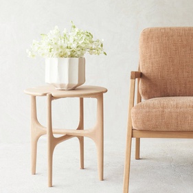 [OAKBTS25] Bàn Góc Sofa Gỗ Sồi Cao 50 Đường Kính 47 (cm)