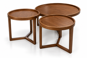 [OAKBSF267] Bộ Bàn Trà Gỗ Sồi Cao 40 - 50 Đường Kính 50 - 90 (cm)