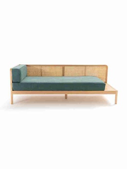 [OAKSF16] Ghế Sofa Giường Gỗ Sồi Kết Hợp Mây Dài 193 Sâu 75,5 Cao 65,5 (cm)