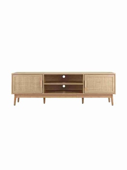 [OAKKTV55] Tủ Tivi Gỗ Sồi Kế Hợp Mây Dài 160 Cao 51 Sâu 40 (cm)