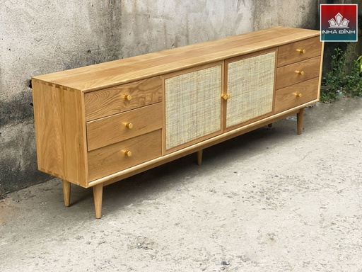 Tủ Tivi Gỗ Sồi (Oak) Dài 200 Cao 65 Sâu 40 (cm)