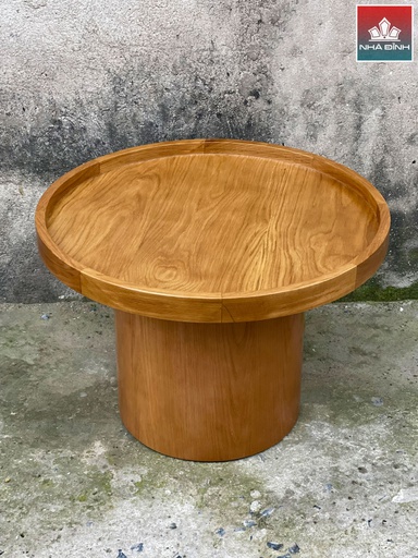 Bàn Trà Tròn Gỗ Sồi (Oak) Đường Kính 70 Cao 45 (cm)