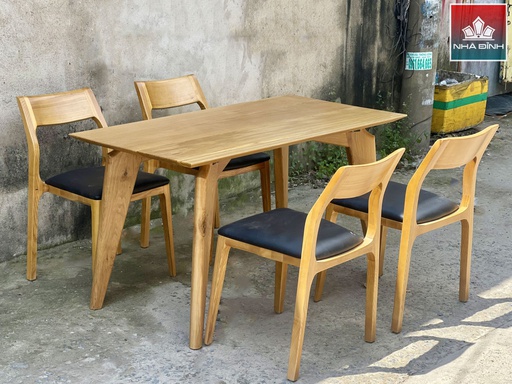 Bàn Ăn 4 Ghế Gỗ Sồi (Oak) Dài 140 Rộng 70 Cao 75 (cm)