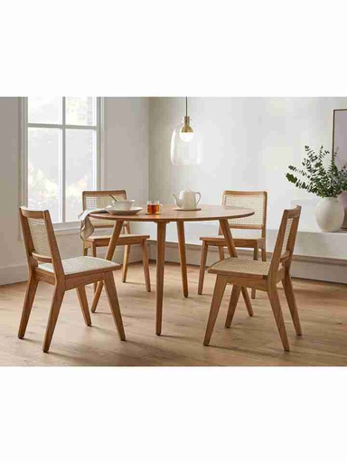 Bàn Tròn Gỗ Sồi (Oak) Cao 75 Đường Kính 105 (cm)