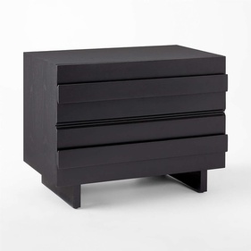 [OAKGI140] Tủ Đầu Giường Sơn Đen Gỗ Sồi (Oak) Ngang 75 Sâu 45 Cao 58 (cm)