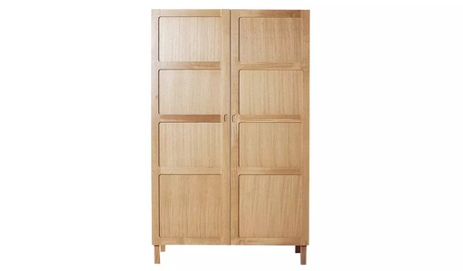 Tủ Quần Áo 2 Cánh Gỗ Sồi (Oak) Cao 200 Rộng 120 Sâu 59 (cm)