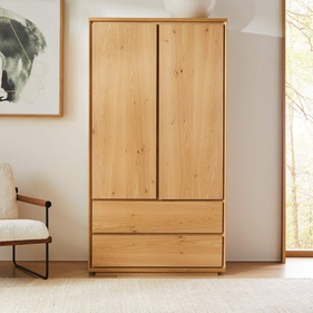[OAKTQA6] Tủ Quần Áo 2 Cánh Gỗ Sồi (Oak) Cao 180 Rộng 96 Sâu 55 (cm)