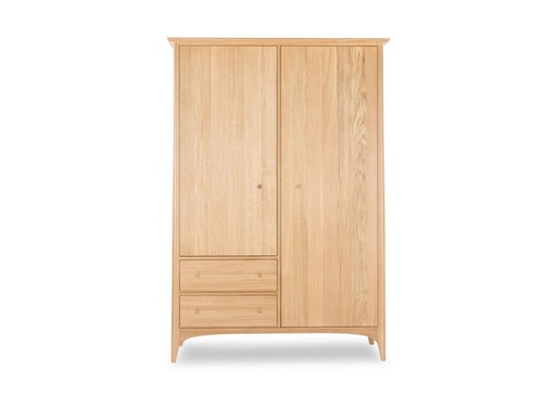 Tủ Quần Áo 2 Cánh Gỗ Sồi (Oak) Cao 186 Rộng 128 Sâu 60 (cm)