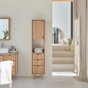 Tủ Đồ Phòng Tắm Gỗ Sồi (Oak) Cao 180 Ngang 40 Sâu 35 (cm)