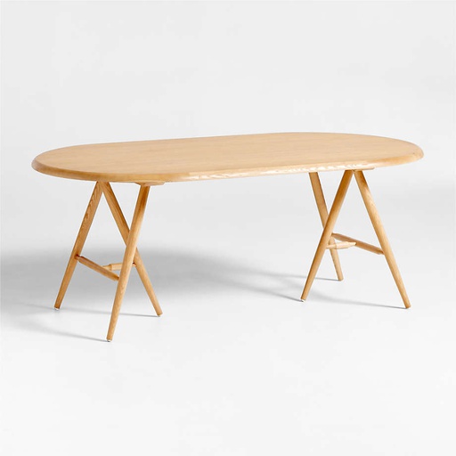 Bàn Ăn Hình Oval Gỗ Sồi (Oak) Dài 200 Rộng 100 Cao 75 (cm)