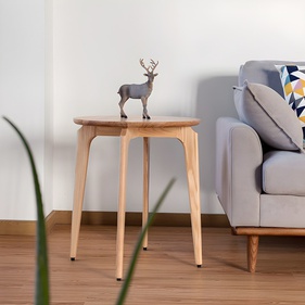 [ASHBTS7] Bàn Tab Sofa Gỗ Tần Bì Đường Kính 50 Cao 56 (cm)