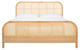 [ASHGI6] Giường Ngủ Gỗ Tần Bì Kết Hợp Mây Cao 125 Rộng 169 Dài 210 (cm)