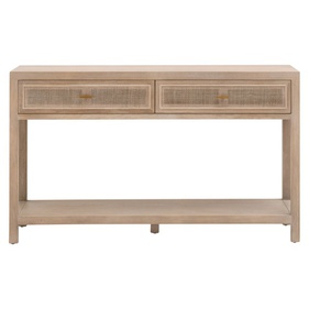 [OAKBTT17] Bàn Console 2 Hộc Kéo Gỗ Sồi Kết Hợp Mây Dài 128 Rộng 41 Cao 76 (cm)