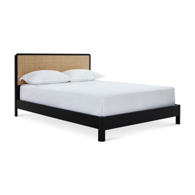 [OAKGI81] Giường Ngủ Gỗ Sồi Kết Hợp Mây Cao 105 - 29 Rộng 160 Dài 213 (cm)
