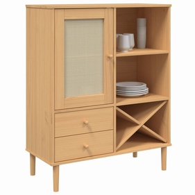 [GTTTT11] Tủ Trang Trí Kết Hợp Mây Gỗ Thông Dài 90 Rộng 40 Cao 112 (cm)