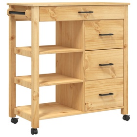 [GTT7] Tủ Đựng Vật Dụng Nhà Bếp Có Bánh Xe Gỗ Thông Dài 84 Rộng 40 Cao 90 (cm)
