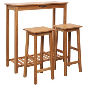 [OAKGBAR9] Bộ Bàn Ghế Bar Gỗ Sồi Dài 100 Rộng 40 Cao 110 (cm)