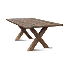 [OAKBA148] Bàn Ăn Gỗ Sồi Chân Chữ X Dài 221 Rộng 89 Cao 76 (cm)