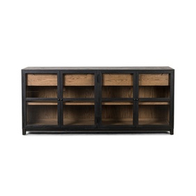 [OAKTTT127] Tủ Trang Trí Kết Hợp Cánh Kính Gỗ Sồi Cao 88 Rộng 198 Sâu 45 (cm)