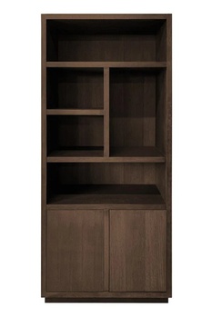 [OAKTS32] Tủ Sách Gỗ Sồi Sơn Nâu Cao 221 Rộng 99 Sâu 46 (cm)