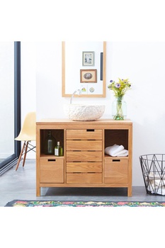 [OAKT44] Tủ Lavbo Gỗ Sồi Cao 79 Rộng 99 Sâu 56 (cm)