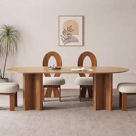 [OAKBA158] Bàn Ăn Gỗ Sồi Dài 240 Rộng 100 Cao 75 (cm)