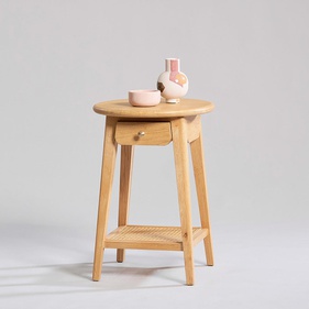 [OAKBTS24] Bàn Góc Sofa Gỗ Sồi Cao 60 Đường Kính 45 (cm)